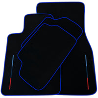 Black Floor Mats For BMW G61 (2023-2026) Touring With 3 Color Stripes Tailored Set Perfect Fit | Various Trim Colors