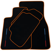 Black Floor Mats For BMW G61 (2023-2026) Touring With 3 Color Stripes Tailored Set Perfect Fit | Various Trim Colors