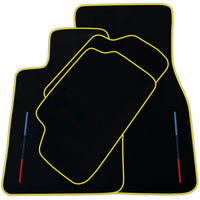 Black Floor Mats For BMW Gran Tourer F46 (2015-2022) 5 Seats With 3 Color Stripes Tailored Set Perfect Fit | Various Trim Colors