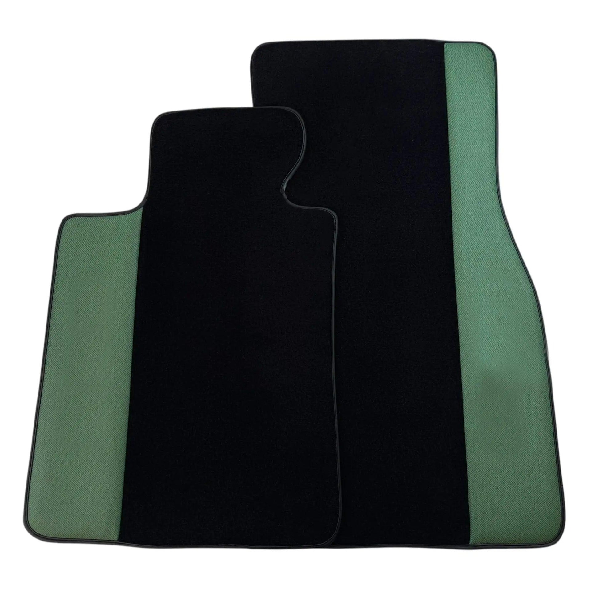 Black Floor Mats for BMW U06 (2022-2026) | Green Leather Borders