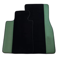 Black Floor Mats for BMW G60 (2023-2026) Sedan | Green Leather Borders