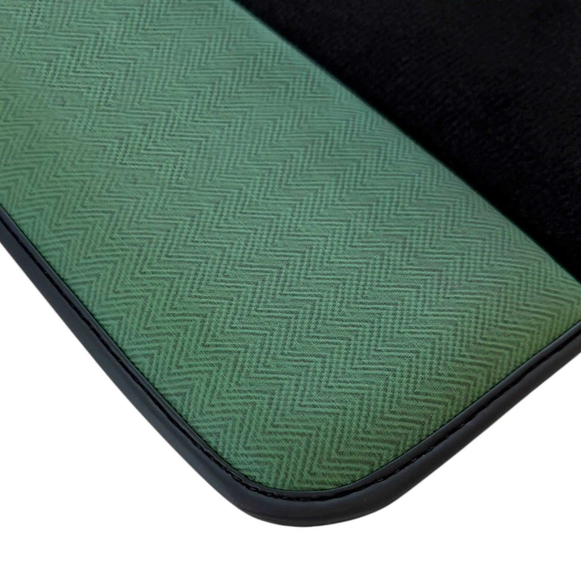 Black Floor Mats for BMW F74 Gran Coupe (2025-2026) | Green Leather Borders
