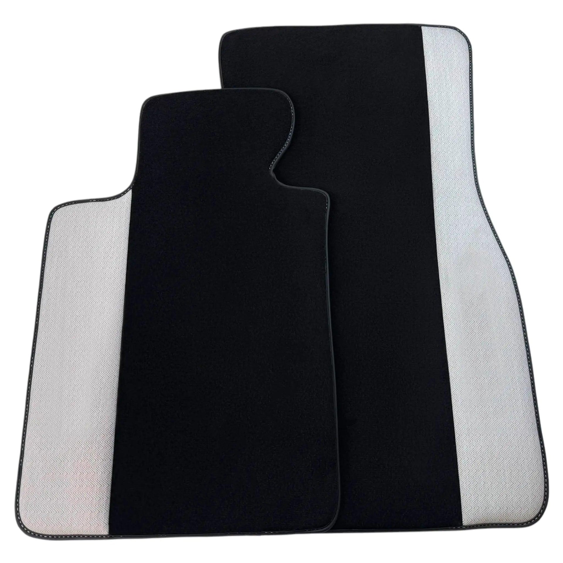 Black Floor Mats for BMW F74 Gran Coupe (2025-2026) with Gray Leather Borders