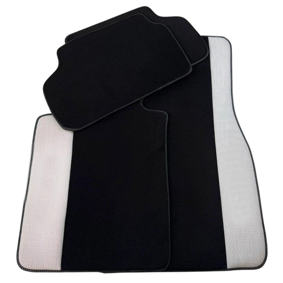 Black Floor Mats for BMW Gran Tourer F46 (2015-2022) 5 Seats with Gray Leather Borders