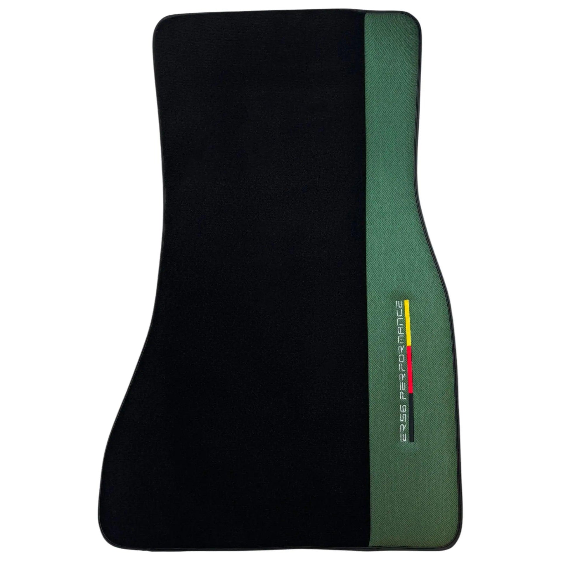 Black Floor Mats for BMW 1 Series F70 with Green Leather ER56 Performance