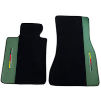 Black Floor Mats for BMW M5 G90 (2023-2026) Sedan with Green Leather ER56 Performance