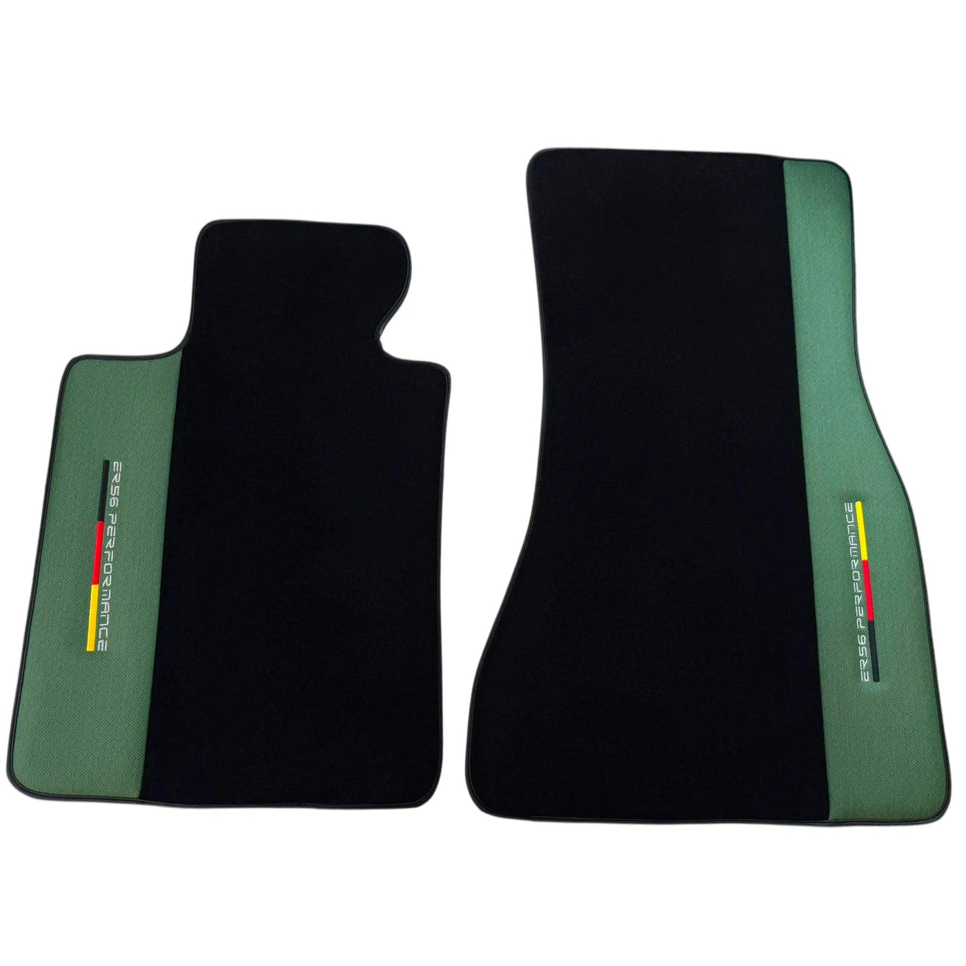 Black Floor Mats for BMW U06 (2022-2026) with Green Leather ER56 Performance