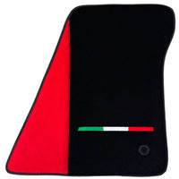 Black Floor Mats for Ferrari 296 GTB with Red Alcantara Borders | Italian Edition - AutoWin