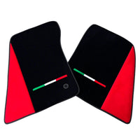 Black Floor Mats for Ferrari 296 GTB with Red Alcantara Borders | Italian Edition - AutoWin