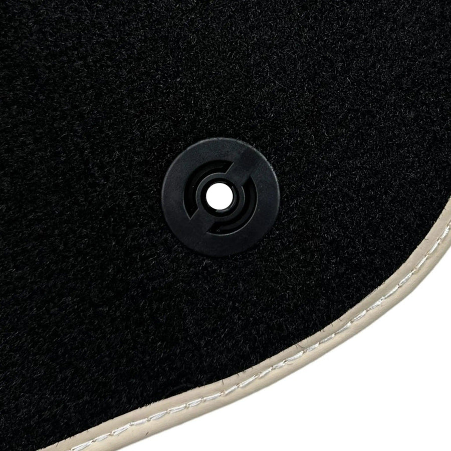 Black Floor Mats for Ferrari F12 Berlinetta (2012-2022) with Leather - AutoWin