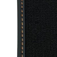 Black Floor Mats for McLaren MP4-12C (2011–2014) with Orange Leather - AutoWin
