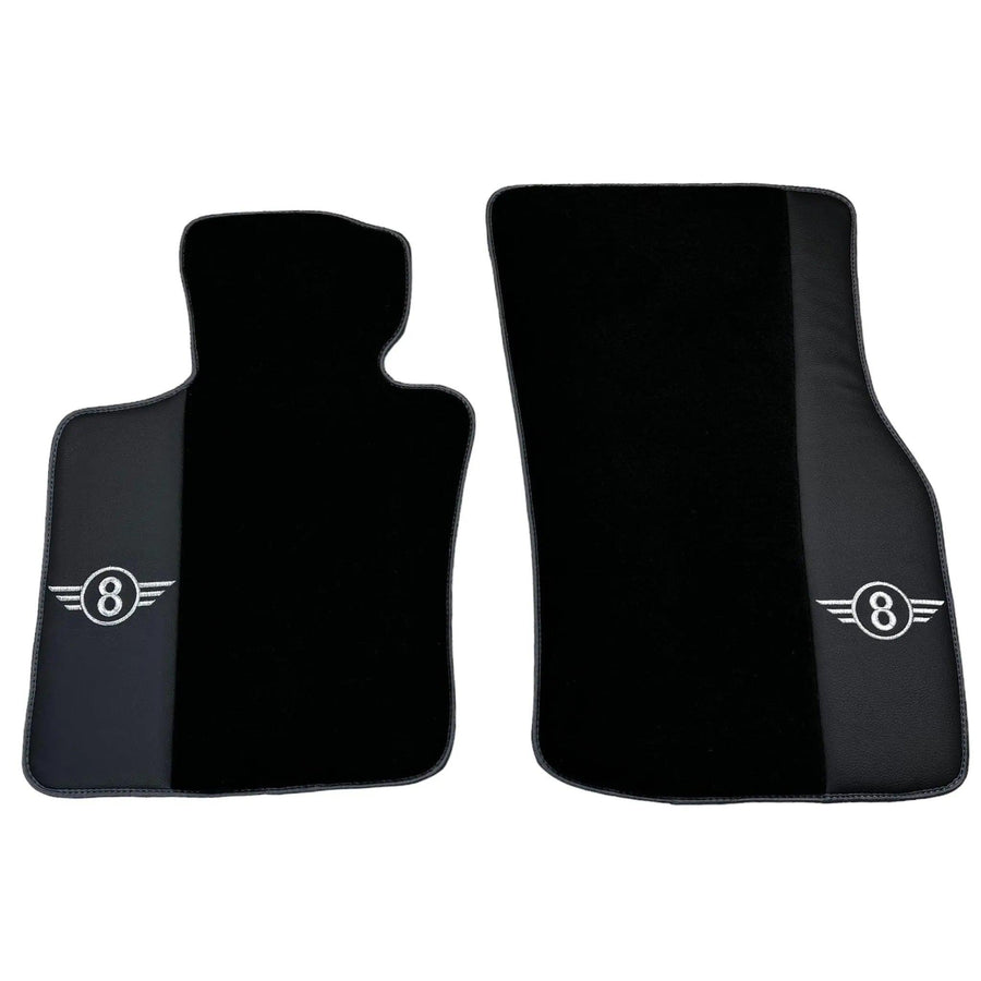 Black Floor Mats for Mini Cabrio F57 Convertible (2016-2023) with Gray Trim - AutoWin