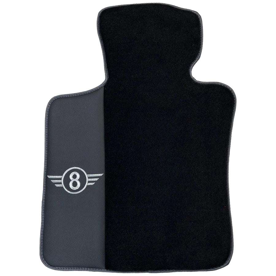 Black Floor Mats for Mini Cabrio F57 Convertible (2016-2023) with Gray Trim - AutoWin