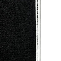 Black Floor Mats for Mini Cabrio R52 Convertible (2004-2009) with Leather | White Trim - AutoWin