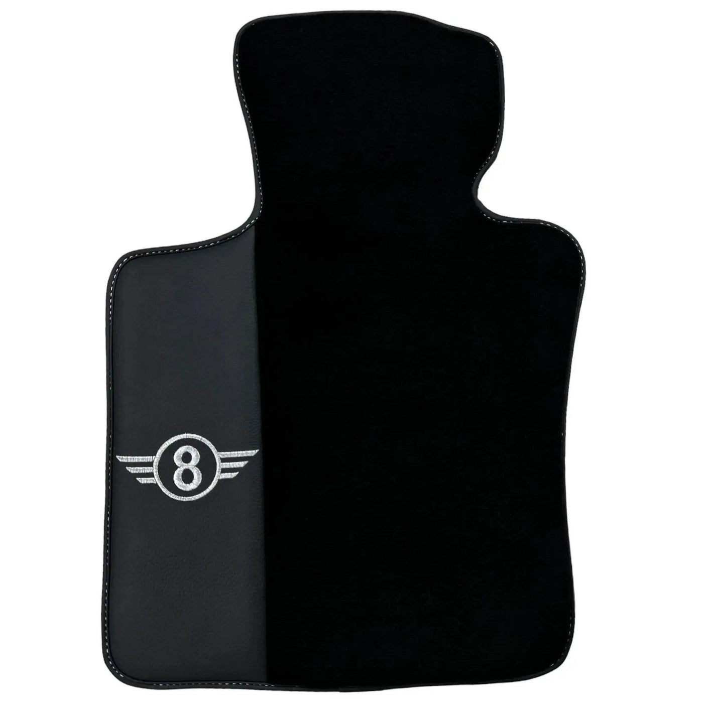 Black Floor Mats for Mini Clubman F54 (2019-2023) with Leather - AutoWin