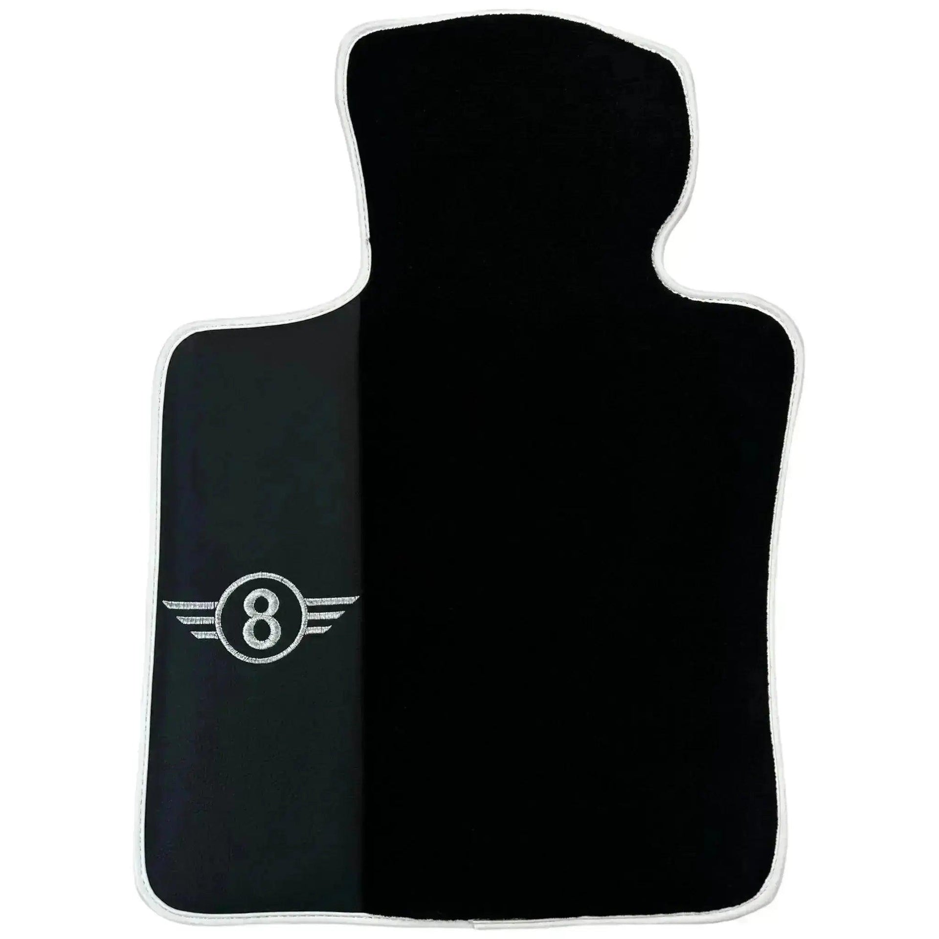 Black Floor Mats for Mini Clubman R55 (2007-2015) with Leather | White Trim - AutoWin