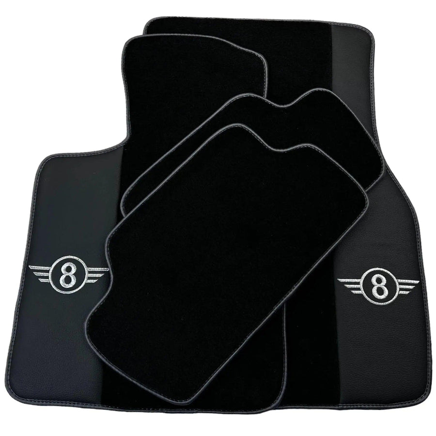 Black Floor Mats for Mini Countryman F60 Hybrid (2020-2023) with Gray Trim - AutoWin