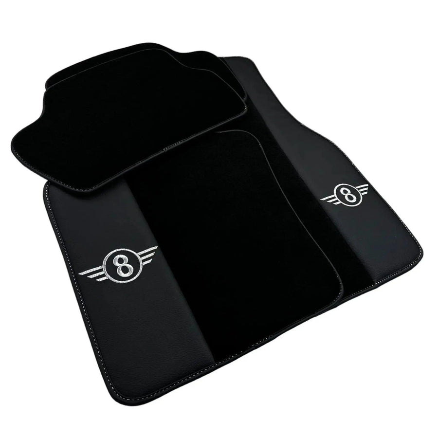 Black Floor Mats for Mini Countryman R60 (2010-2017) with Leather - AutoWin