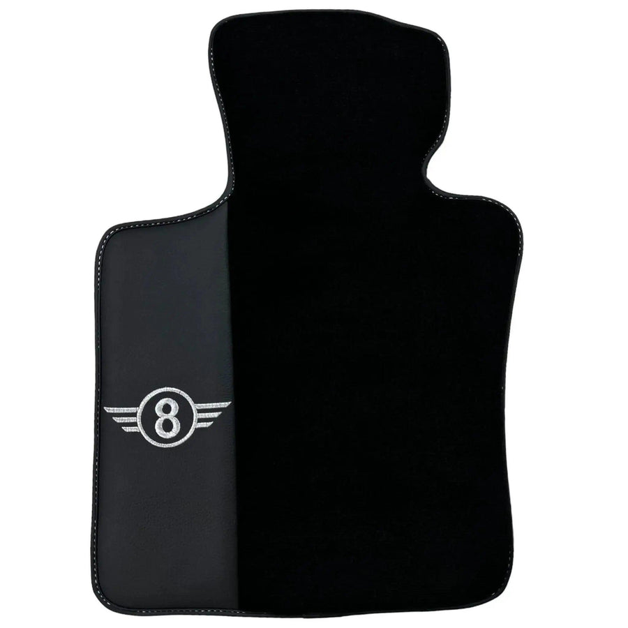 Black Floor Mats for Mini Countryman R60 (2010-2017) with Leather - AutoWin