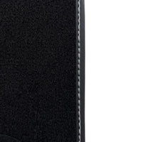 Black Floor Mats for Rolls Royce Phantom Sedan 2003-2016 with Gray Leather Borders