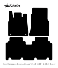 Black Leather Floor Mats For Mercedes Benz A-Class W168 (2001-2004) | ER56 Design - AutoWin