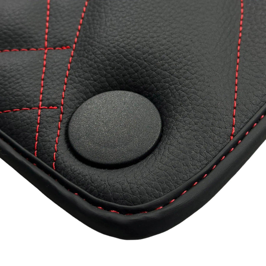 Black Leather Floor Mats For Mercedes Benz A-Class W169 (2004-2012) | ER56 Design - AutoWin