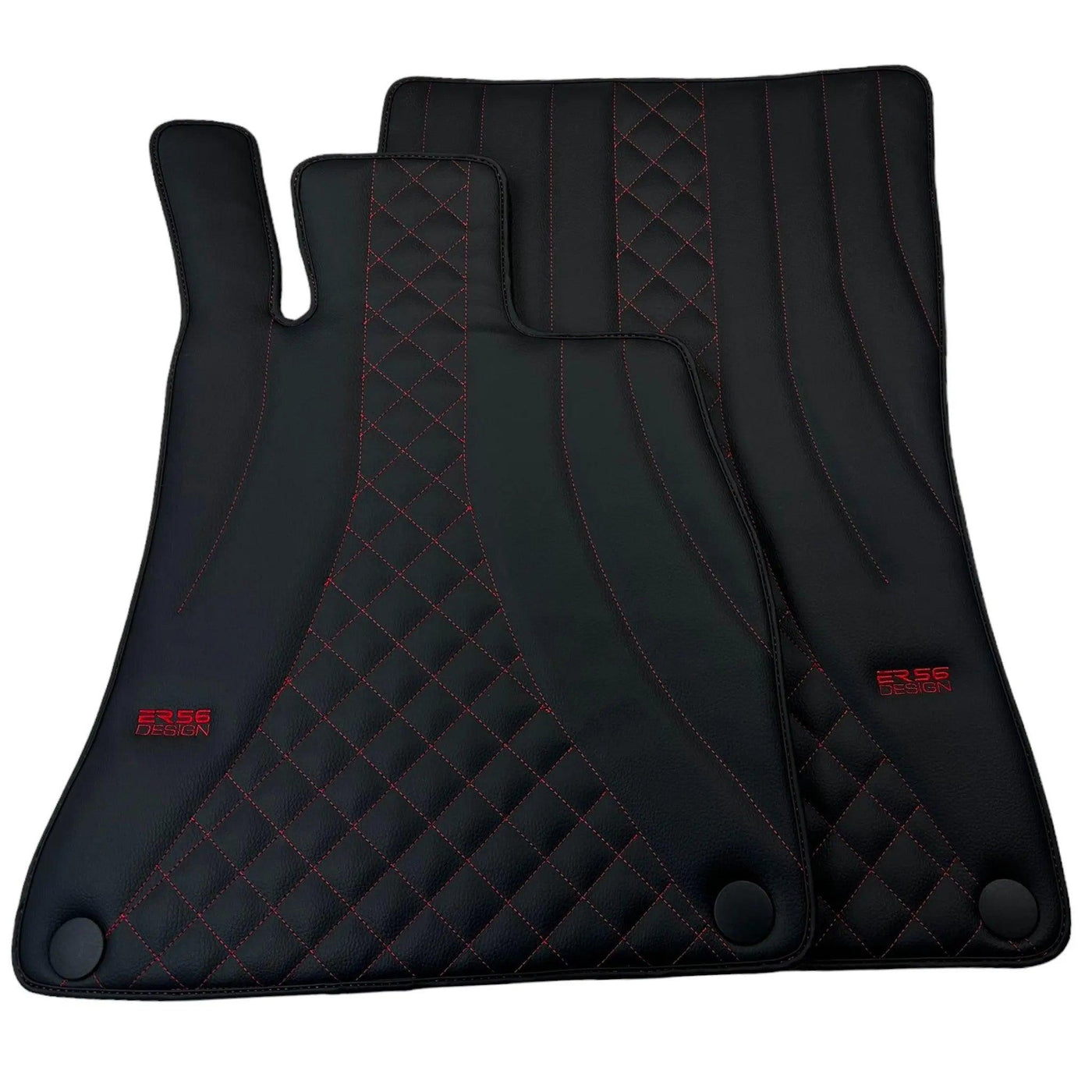 Black Leather Floor Mats For Mercedes Benz CLC-Class CL203 (2008 - 2011) | ER56 Design - AutoWin