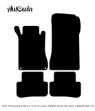 Black Leather Floor Mats For Mercedes Benz CLK-Class A209 Convertible (2003-2010) | ER56 Design - AutoWin