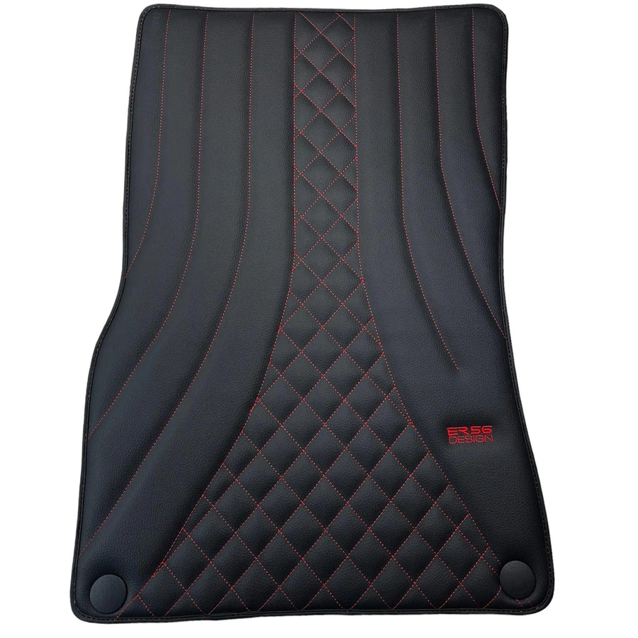 Black Leather Floor Mats For Mercedes Benz CLS-Class X218 Shooting Brake (2012-2014) | ER56 Design - AutoWin
