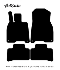 Black Leather Floor Mats For Mercedes Benz EQE-Class V295 (2022-2023) | ER56 Design - AutoWin