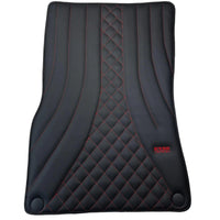 Black Leather Floor Mats For Mercedes Benz EQS-Class V297 (2021-2023) | ER56 Design - AutoWin
