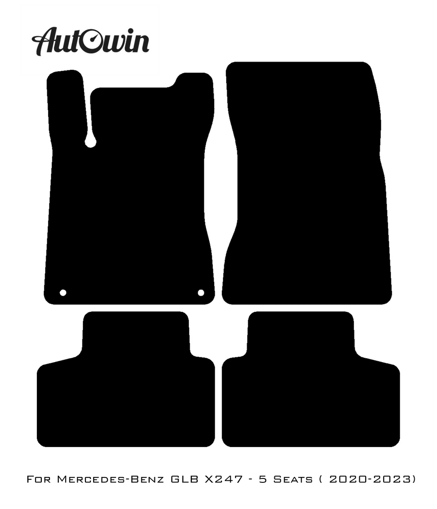 Black Leather Floor Mats For Mercedes Benz GLB-Class X247 (2020-2023) | ER56 Design - AutoWin