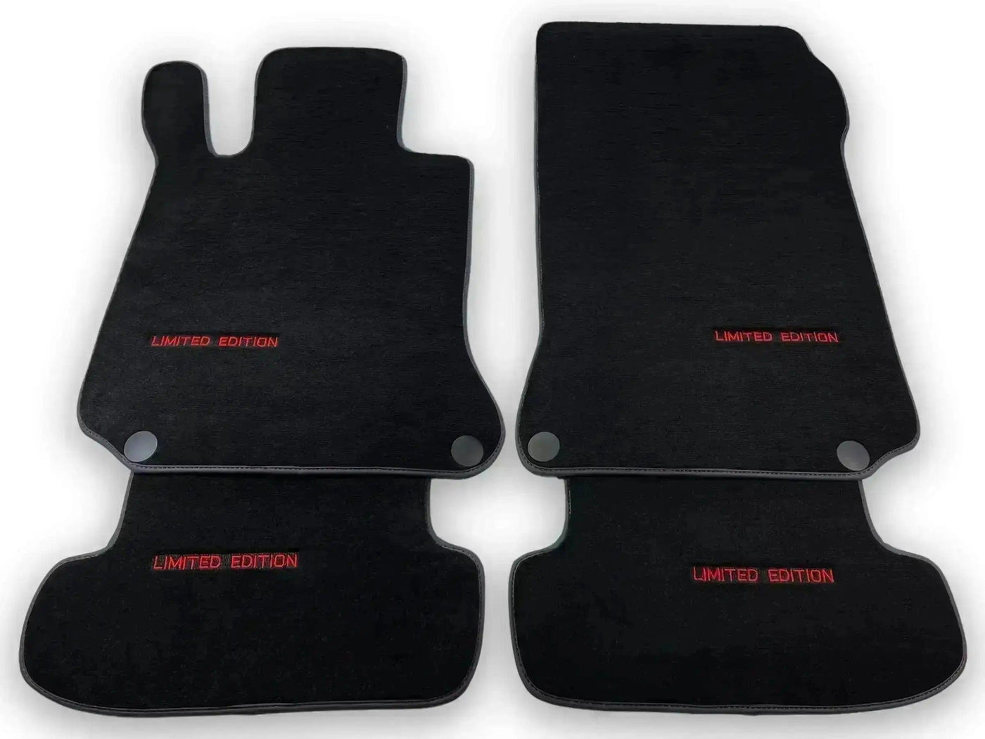 Black Leather Floor Mats For Mercedes Benz GLK-Class X204 (2012-2015) | ER56 Design - AutoWin