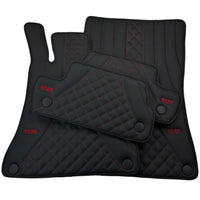 Black Leather Floor Mats For Mercedes Benz R-Class W251 (2005-2013) Short Wheelbase | ER56 Design - AutoWin