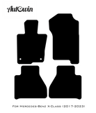 Black Leather Floor Mats For Mercedes Benz X-Class W470 (2017-2023) | ER56 Design - AutoWin