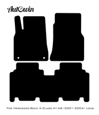 Black Sheepskin Floor Mats For Mercedes Benz A-Class W168 (2001-2004) | ER56 Design - AutoWin
