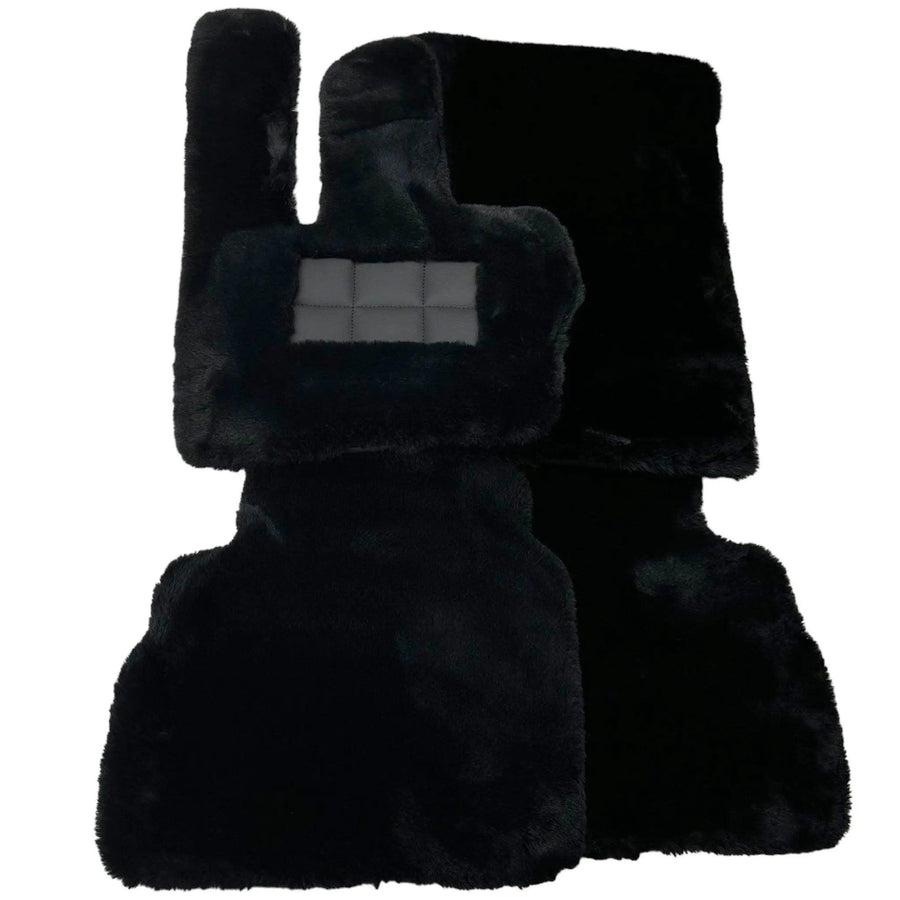Black Sheepskin Floor Mats For Mercedes Benz A-Class W168 (2001-2004) | ER56 Design - AutoWin