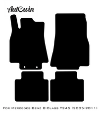 Black Sheepskin Floor Mats For Mercedes Benz B-Class T245 (2005-2011) | ER56 Design - AutoWin