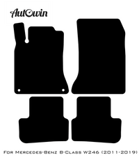 Black Sheepskin Floor Mats For Mercedes Benz B-Class W246 (2011-2019) | ER56 Design - AutoWin