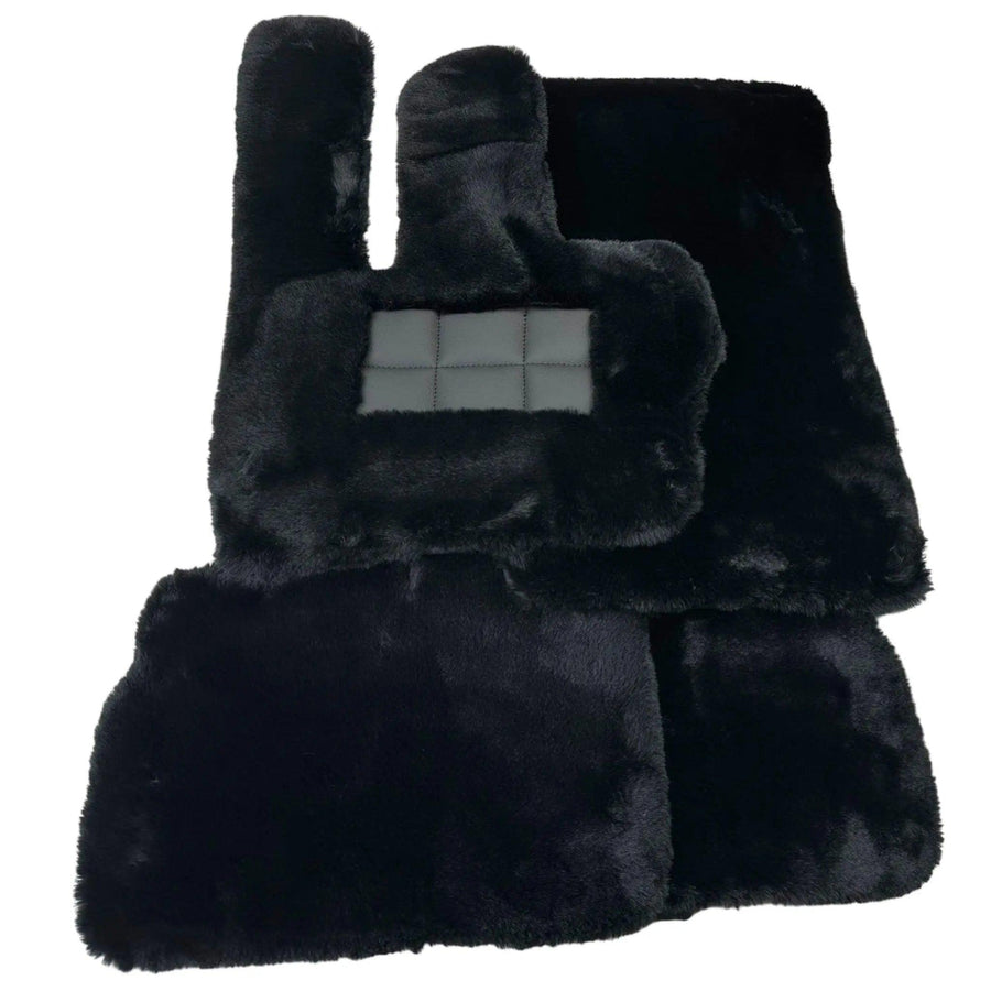 Black Sheepskin Floor Mats For Mercedes Benz B-Class W247 (2019-2023) | ER56 Design - AutoWin