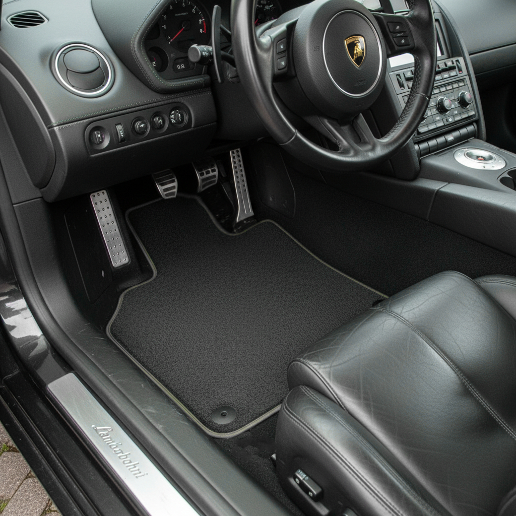 Interior look of floor mats for Lamborghini Gallardo Superleggera