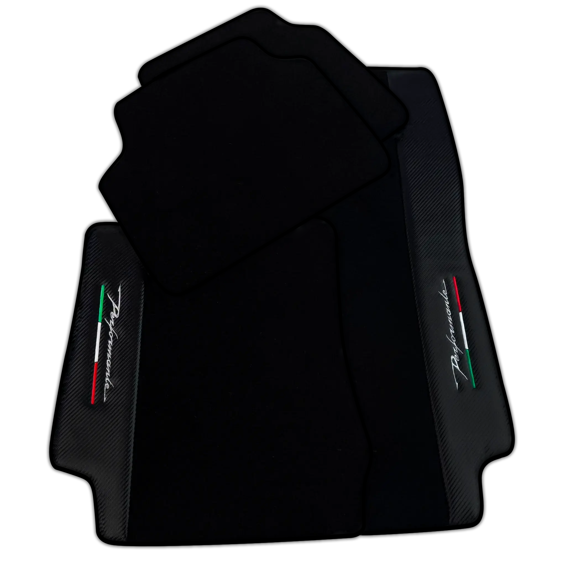 Carbon Fiber Black Floor Mats for Alfa Romeo Giulia (2016-2024) All Wheel Drive | Performante