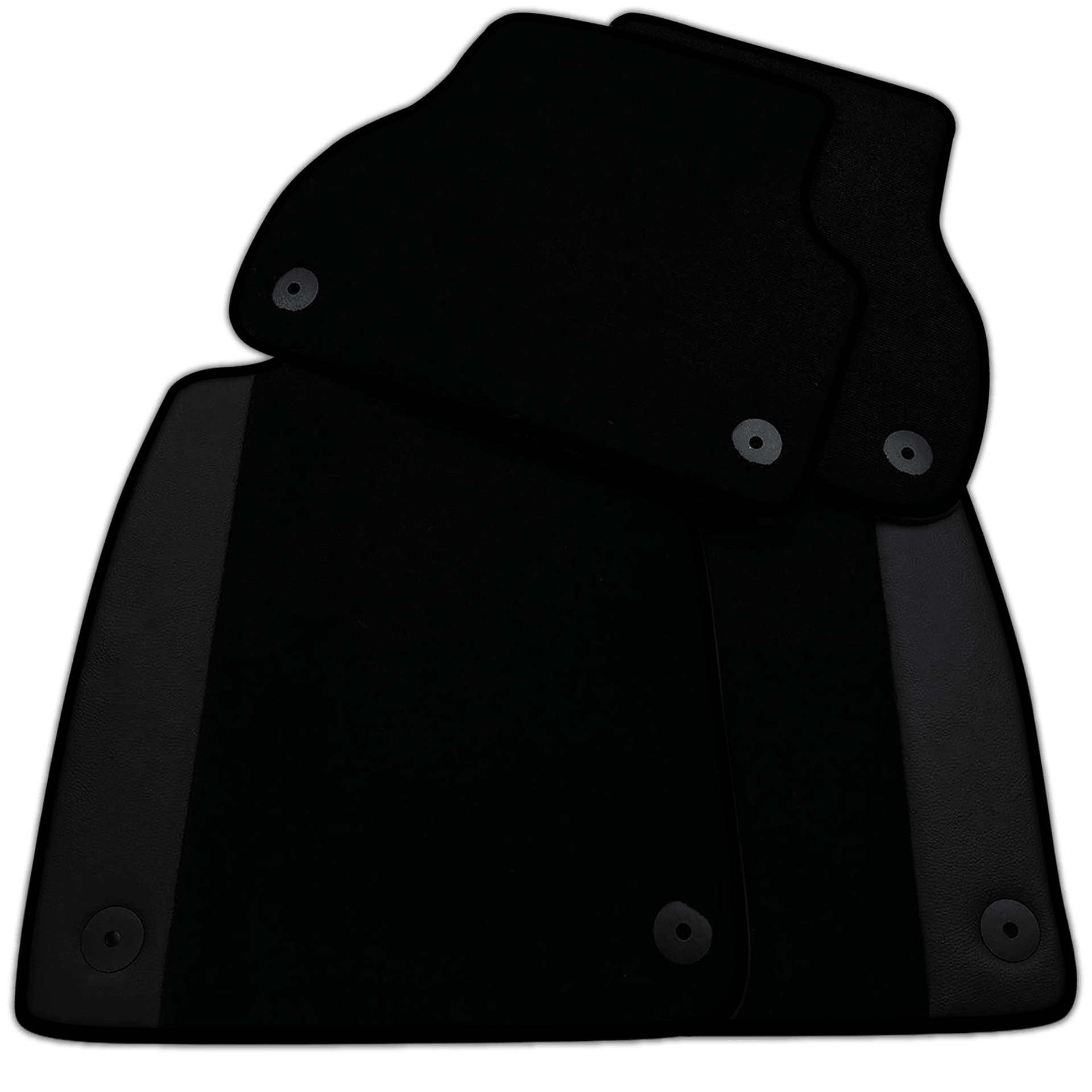 Black Floor Mats for Audi A2 2000-2005 8Z with Leather | Various Trim Colors