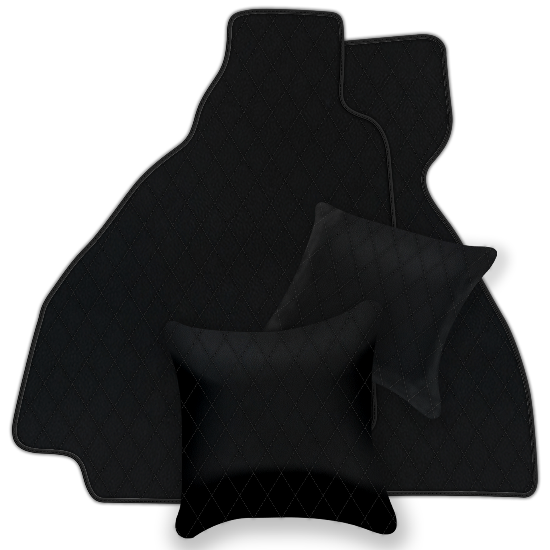 Premium Black Leather Floor Mats for Ferrari 328 GTS (1985-1989)