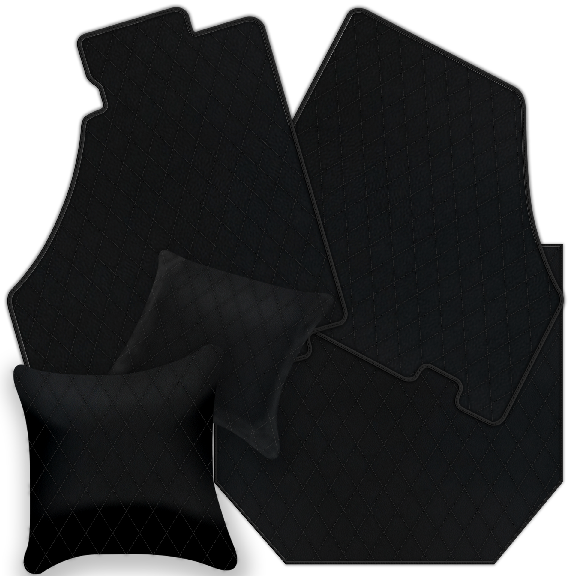 Black Floor Mats For Ferrari 360 Modena 1999-2005 With Red Alcantara Leather - AutoWin