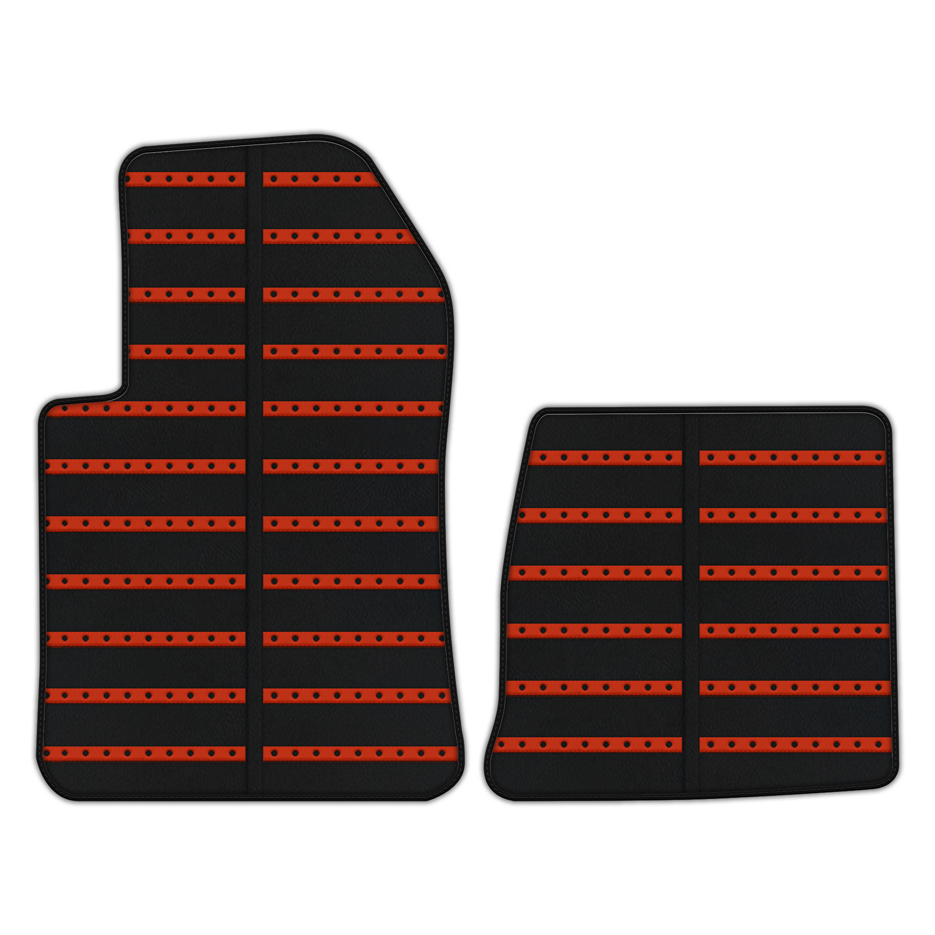 Black Floor Mats For Ferrari 612 Scaglietti 2005-2011 Italian Edition with Leather - AutoWin