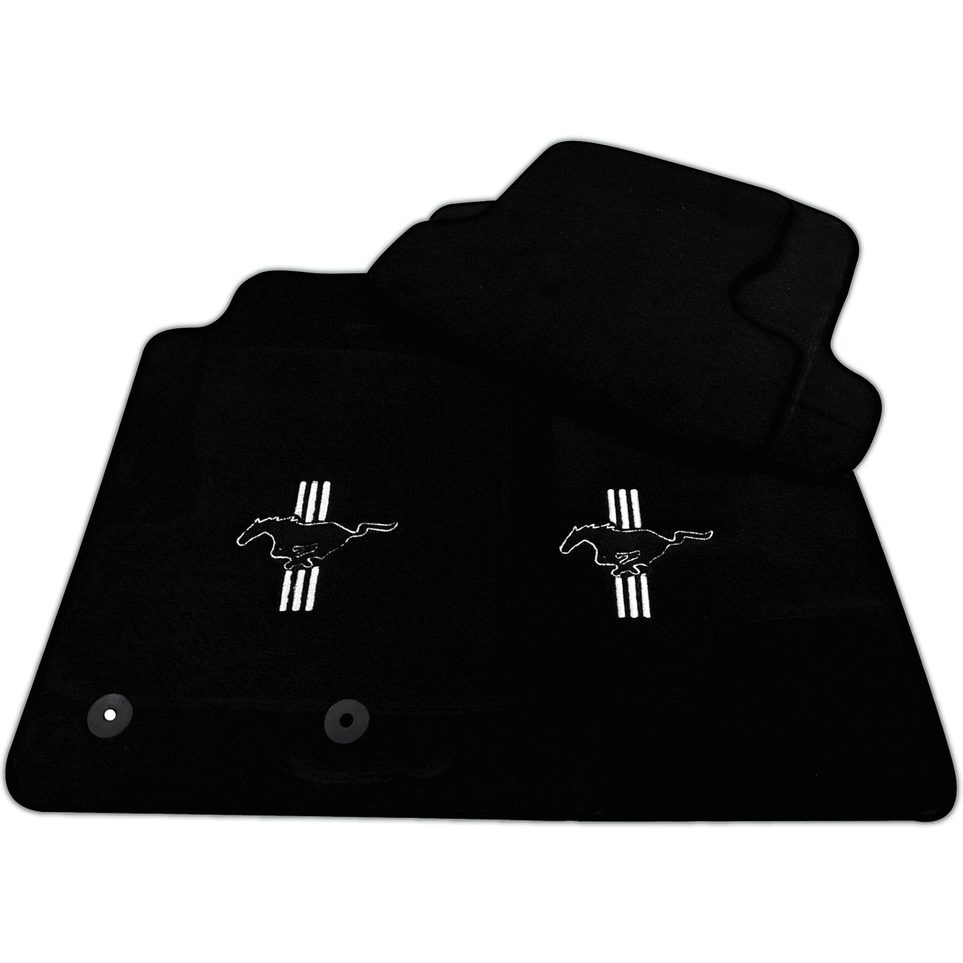 Black Floor Mats for Ford Mustang GT500 Shelby (2015-2021) with Pony | Various Trim Colors