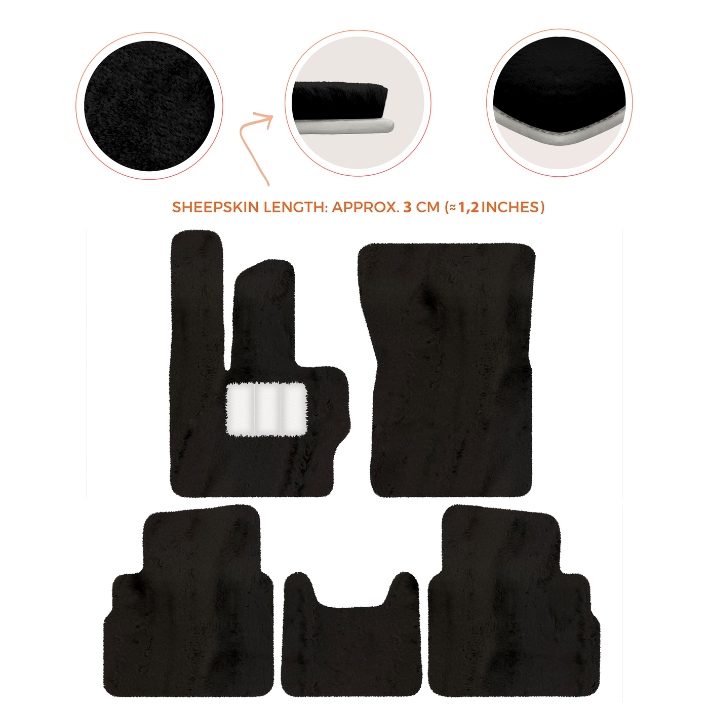 Premium Sheepskin Floor Mats for Mercedes-Benz G-Class W463 2008-2018