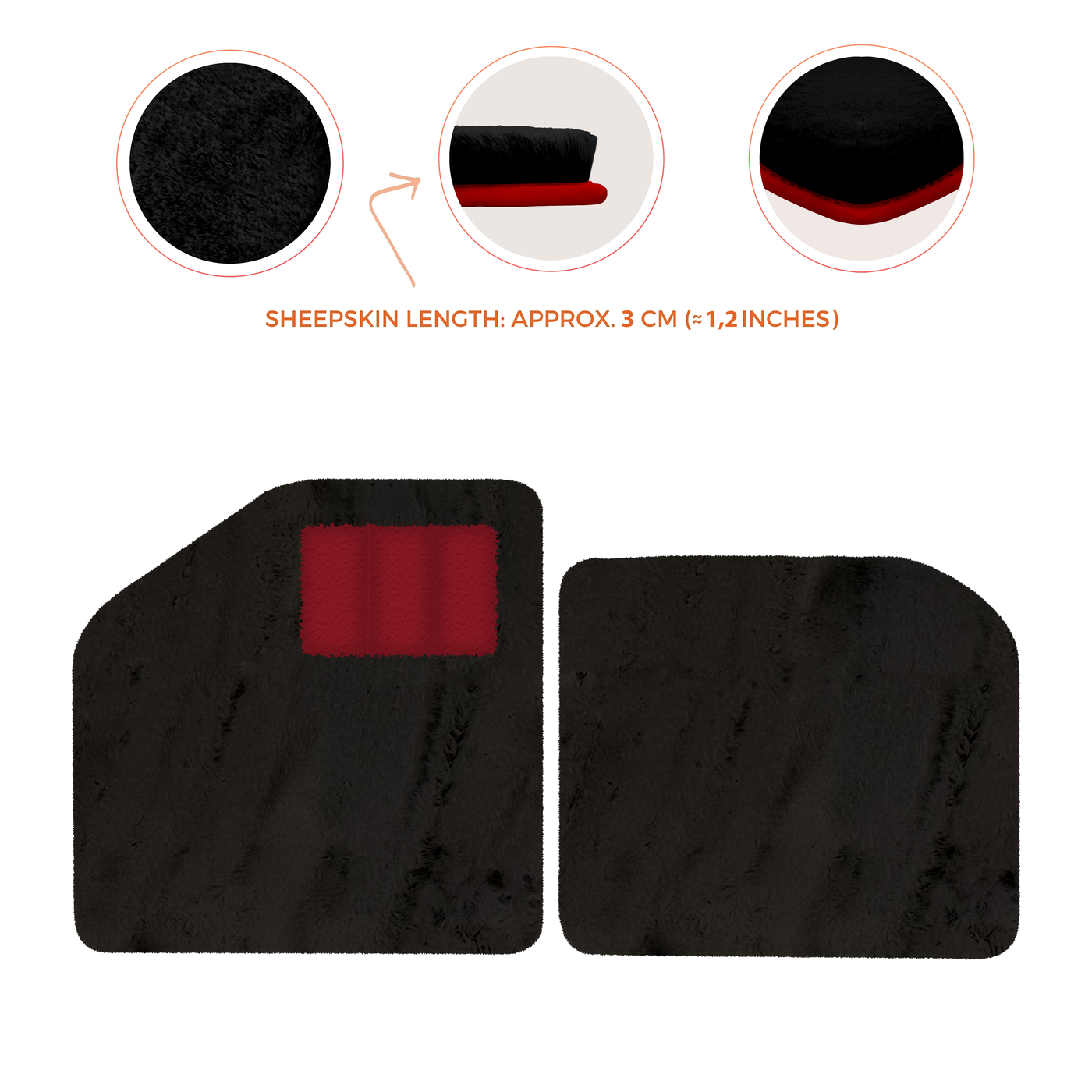 Sheepskin Floor Mats for Aston Martin Vulcan (2015-2016) Track Car - Luxury