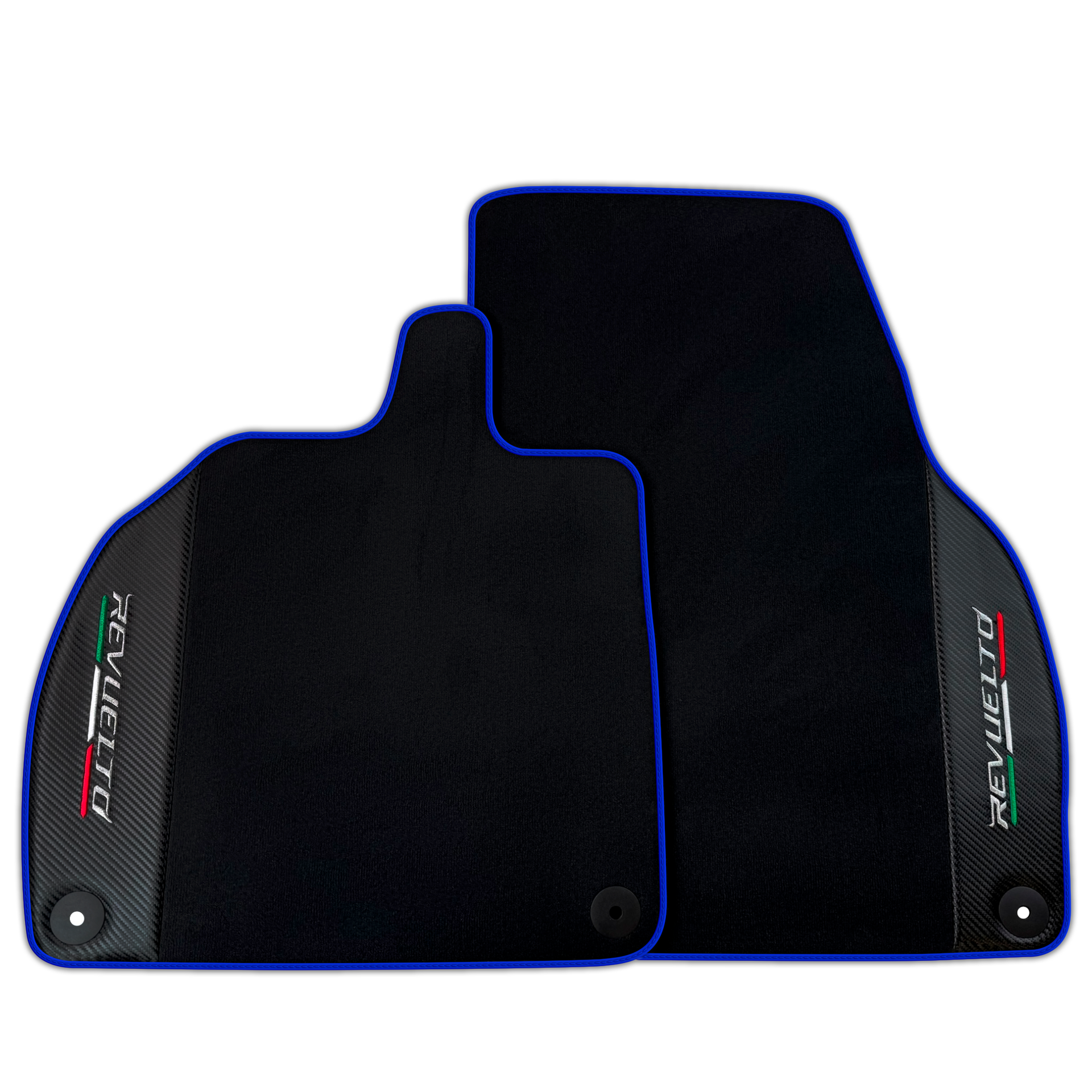 Black Floor Mats with Carbon Fiber for Lamborghini Revuelto (2024-2025) | Various Trim Colors